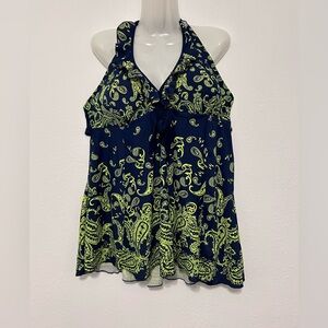 Paisley swimwear tankini top women size 60 Haiwang fits size 3XL